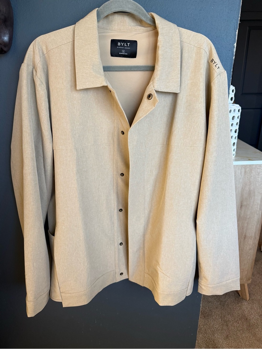 BYLT men’s Tan Lightweight Button Jacket